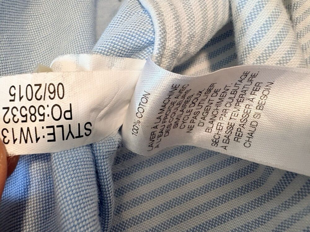 Vineyard Vines Shirt Mens Medium Blue Pink Tucker Slim Pastel Color Block Oxford - Picture 6 of 11